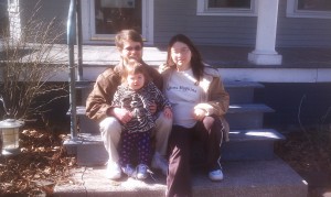 On the porch of their gorgeous 100 year old home in Toledo.