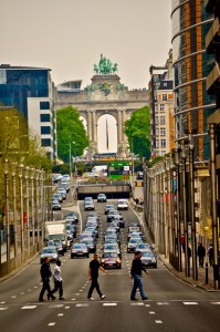 The road to Brussels' Arc du Triomphe
