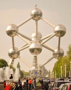 It's a giant iron molecule!  There's nine atoms,  one for each province of Belgium,  see,  get it?!?