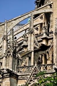 John Cleese,  a huge gothic architecture fan,  sometimes gives impromptu lectures here at Notre Dame.   The lectures have become known,  of course,  as "Monty Python's Flying Buttresses."