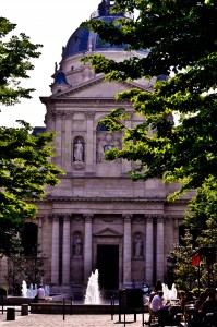 The legendary Paris institution of higher learning,  The Sorbonne.   In this very building,  French scientists discovered fire more than 130 years ago,  changing the course of human history and earning the eternal love of candle makers everywhere.