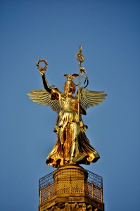 This magnificent golden angel figured prominently in the very beautiful but excruciatingly boring film "Wings of Desire."