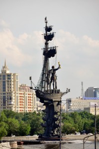 The new Peter The Great statue.   Is this Moscow or Treasure Island?