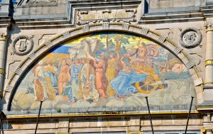 Polychromatic facade in Ghent