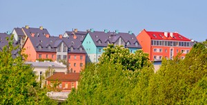 Colorful apartment buildings