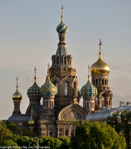 The Church of the Spilled Blood.   Believe it or not,  it's not referring to the blood of Jesus,  but the blood of Tsar Alexander,  who was assassinated for freeing the serfs.